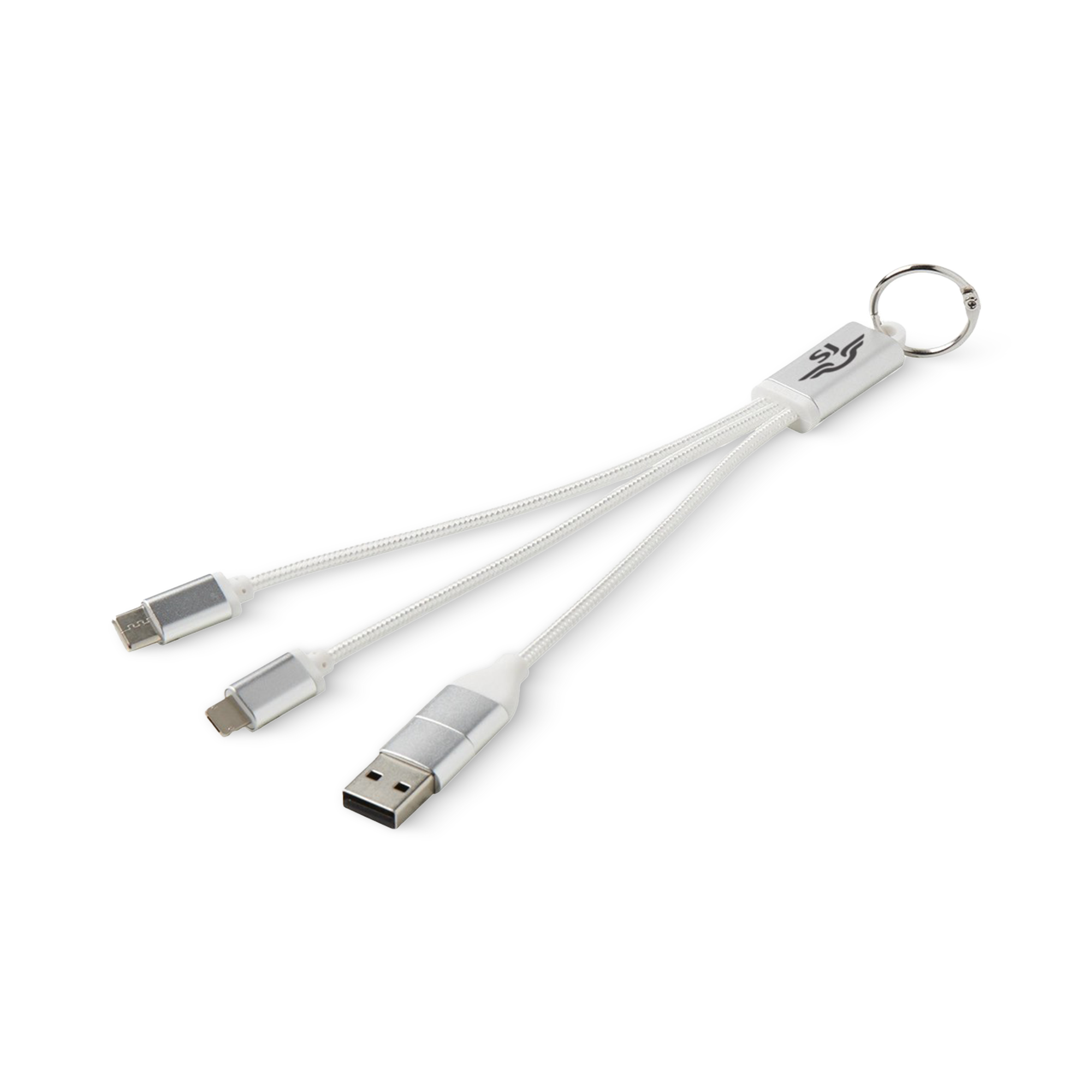 multi laddkabel och nyckelring med sj logga